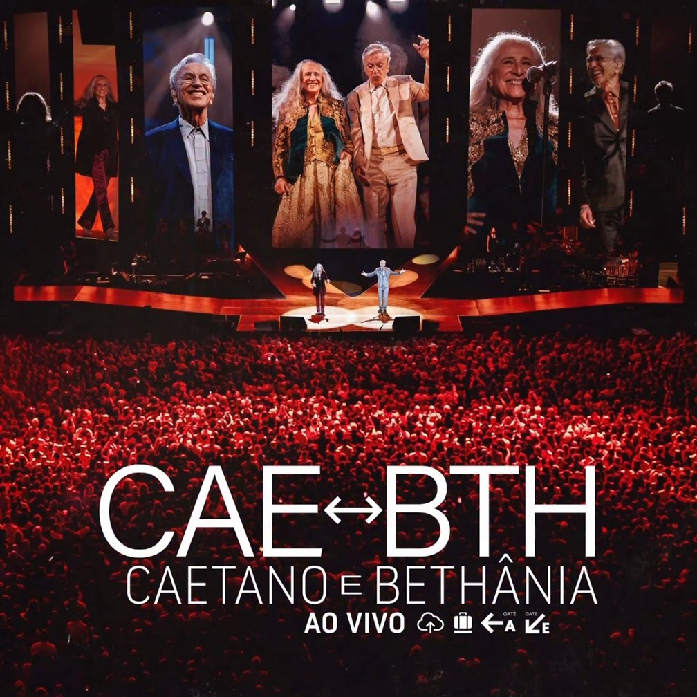 Capa do álbum ‘CAE ⟷ BTH – Caetano e Bethânia ao vivo’, de Caetano Veloso e Maria Bethânia — Foto: Divulgação