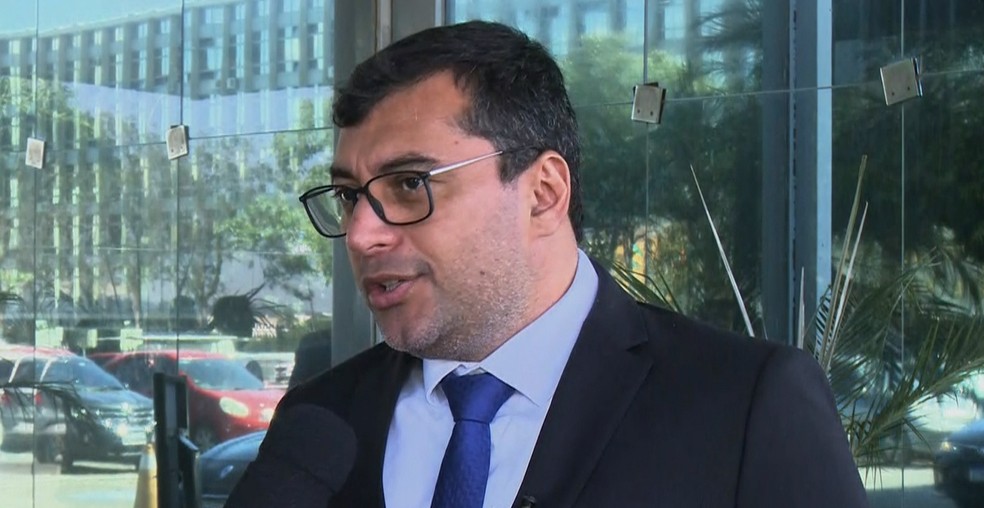 Wilson Lima participou de uma reunião com o ministro de transporte sobre obras federais no Amazonas, como a BR-319 — Foto: Rede Amazônica