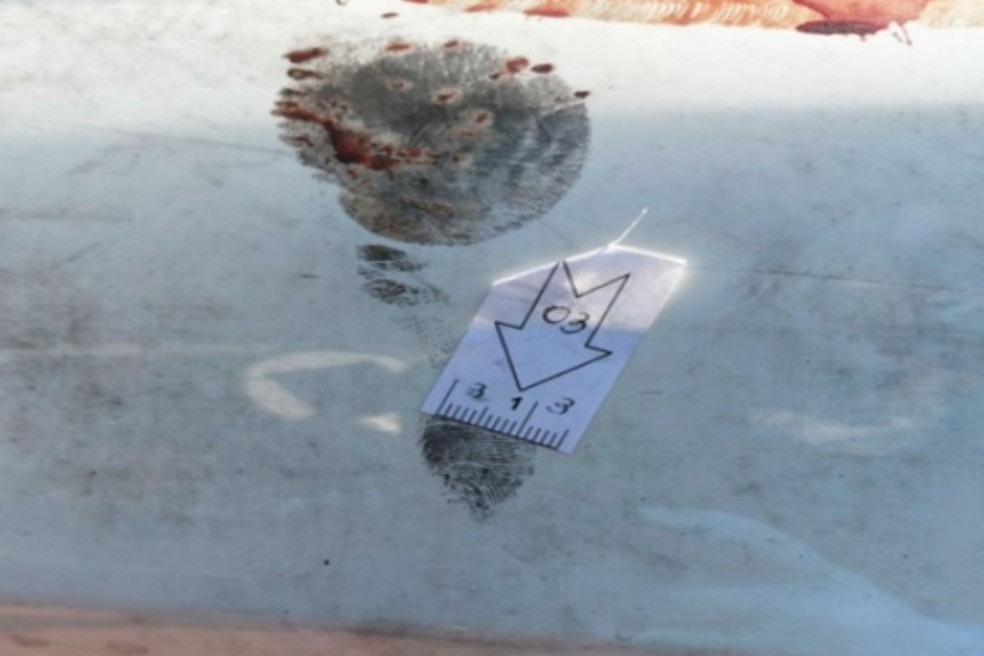 Digital de Diego foi encontrada na porta do carro de Danilo. — Foto: Reprodução