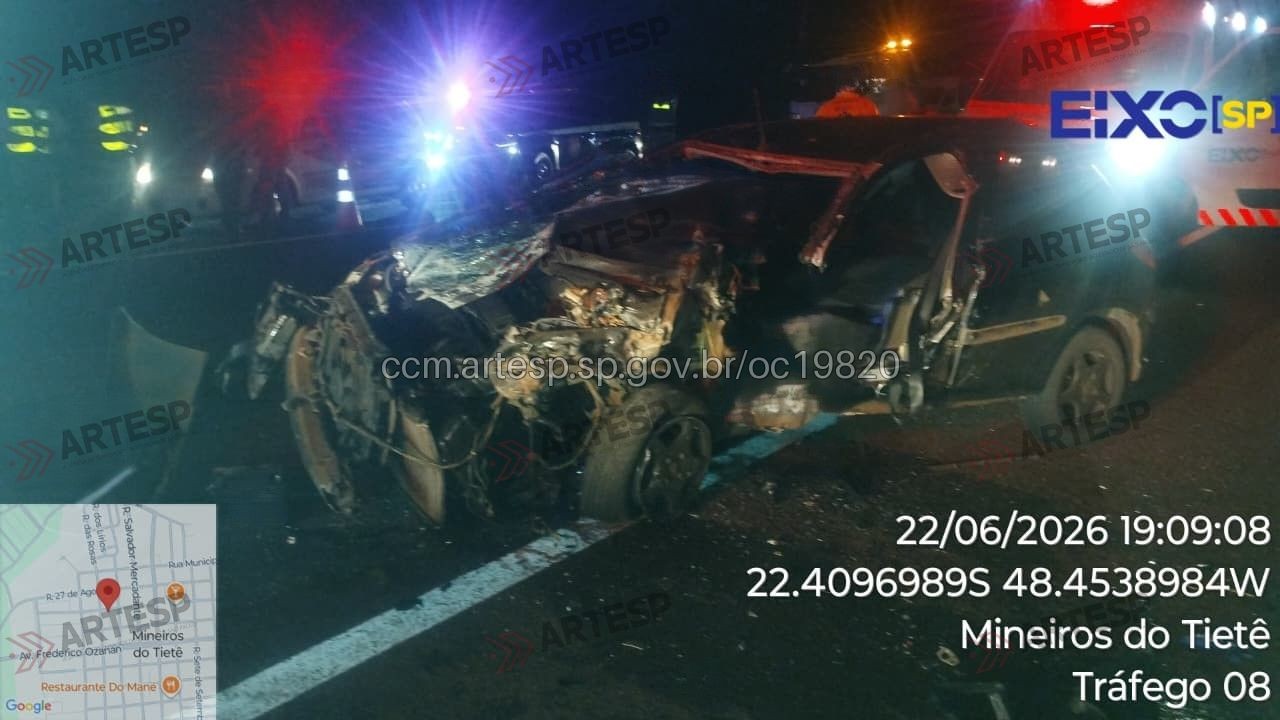 Colisão entre carros deixa feridos na SP-304 entre Jaú e Mineiros do Tietê