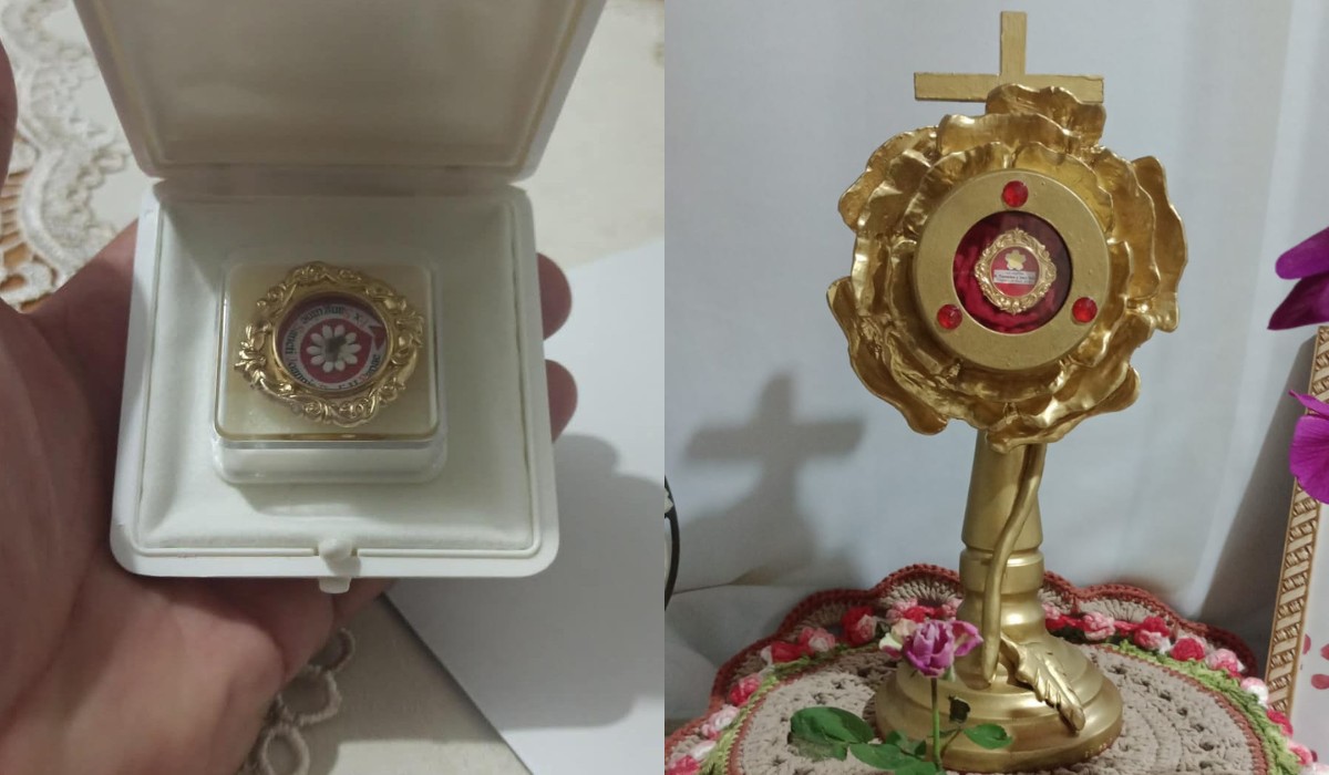 Relíquias consideradas raras de Santa Teresinha e São João Paulo II são guardadas no interior de SP