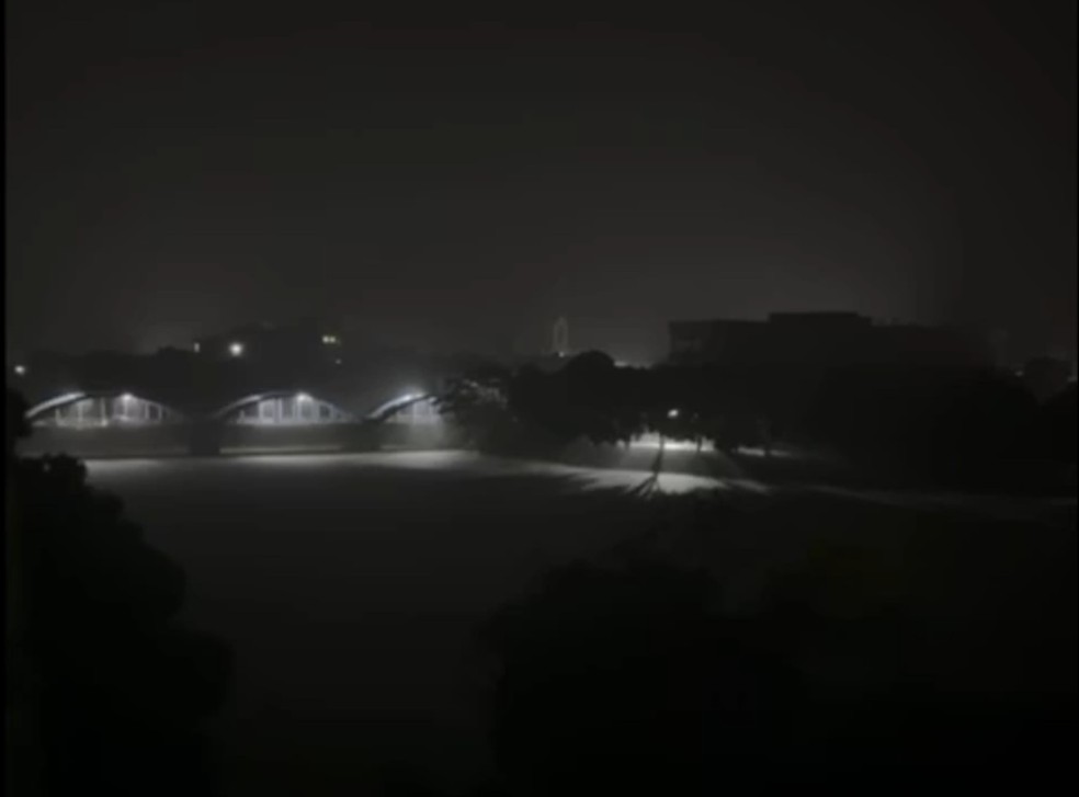 Apagão em cidades do Noroeste por conta de temperal. — Foto: Noticiário Paduano