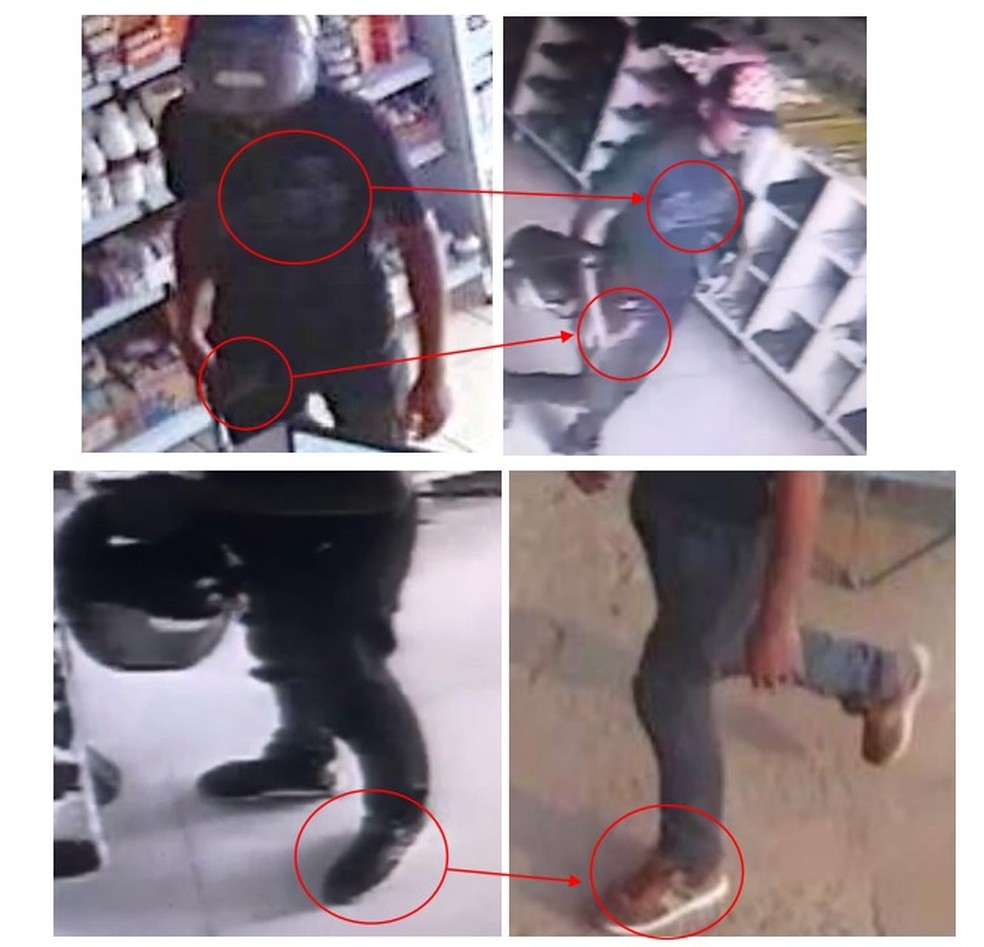 Flagras do suspeito durante furtos, segundo a Polícia Civil — Foto: Divulgação/Polícia Civil