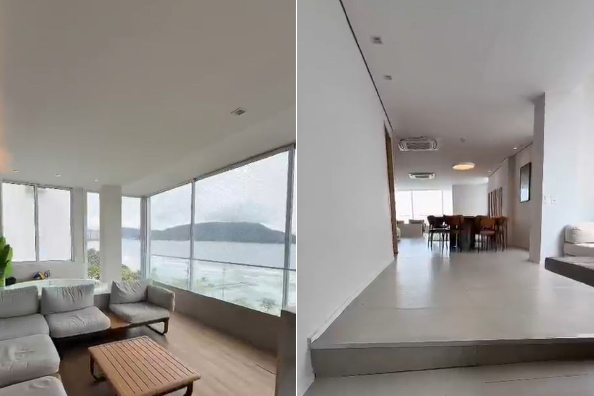 Vídeo que mostra interior de cobertura de R$ 2 milhões em prédio torto de Santos viraliza na web