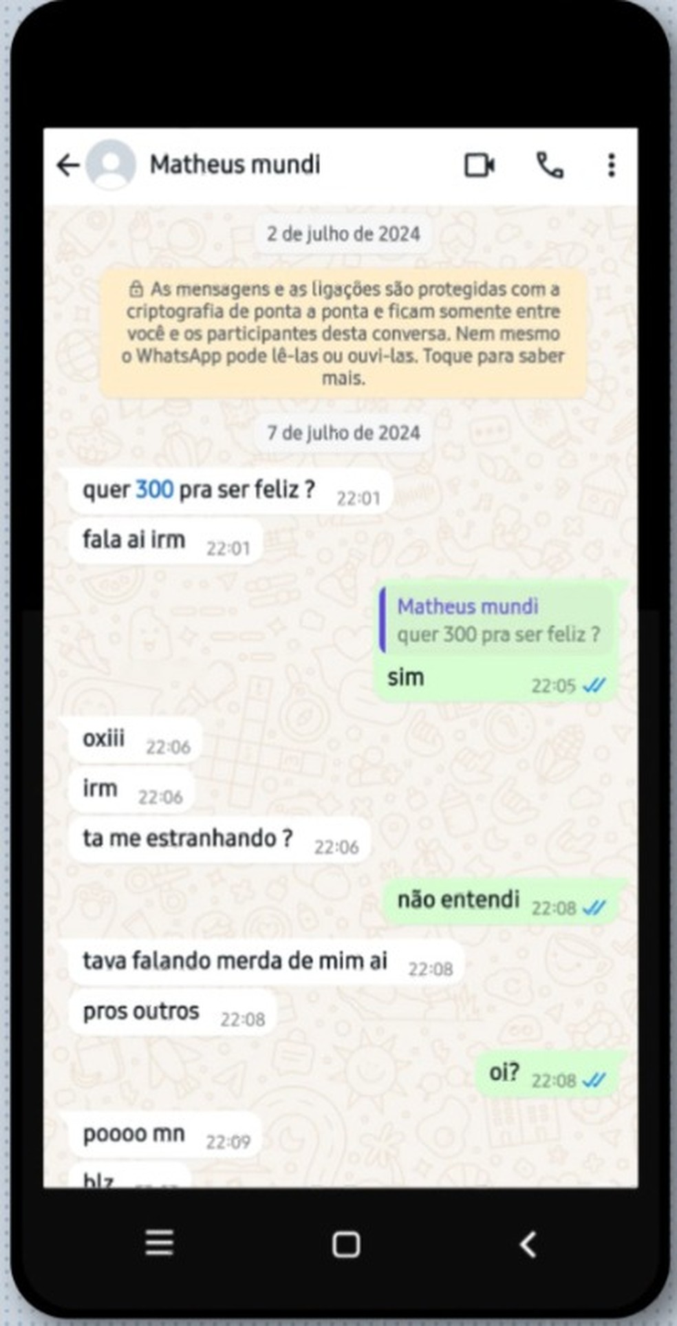 Conversas foram descobertas pela polícia após investigação — Foto: Divulgação/PC-AM