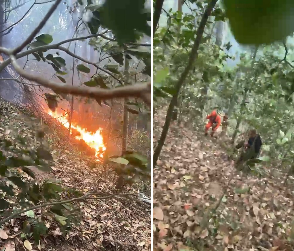 Helicóptero explodiu ao cair perto da Vista Chinesa — Foto: Reprodução