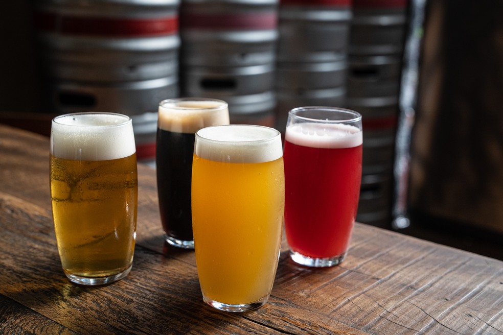 Quatro tipos de cerveja — Foto: Fábio Tito/g1