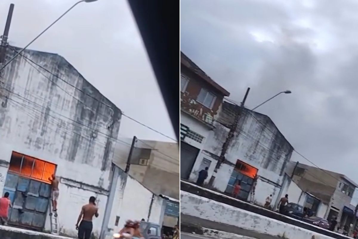 Incêndio atinge fábrica de velas em São Vicente; VÍDEO