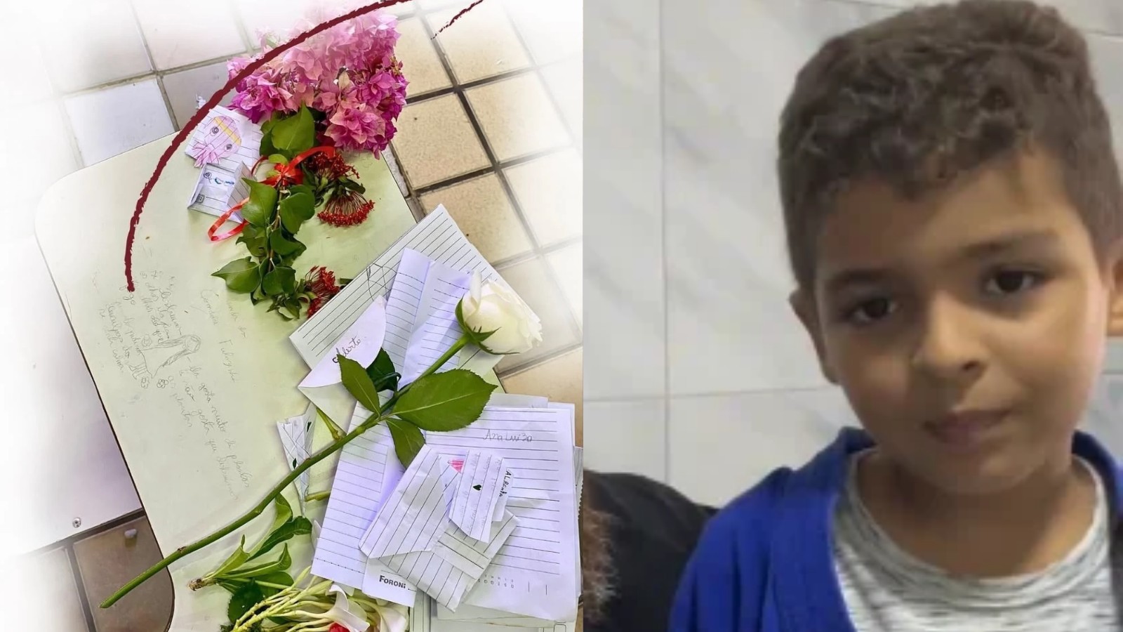 Colegas homenageiam aluno morto em acidente com cartas e flores em escola no PI: 'uma carteira vazia se encheu de amor'
