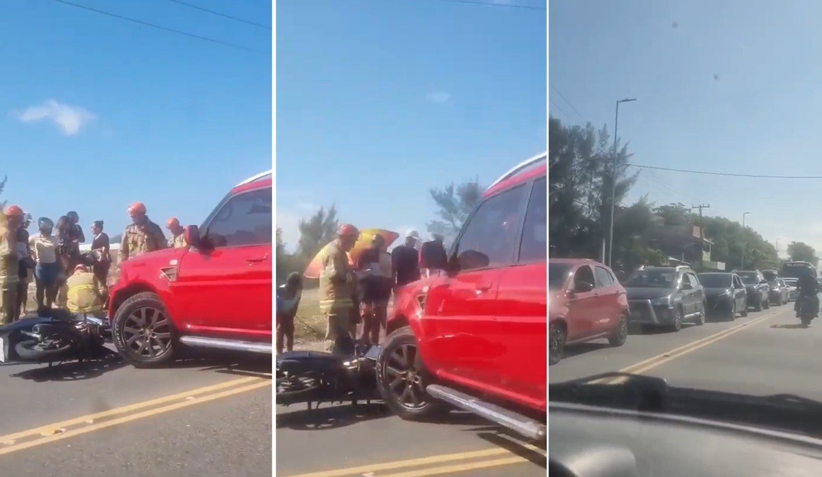 Motociclista fica ferida em acidente em ponto crítico da RJ-140