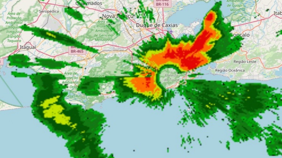 Rio tem registros de chuva forte