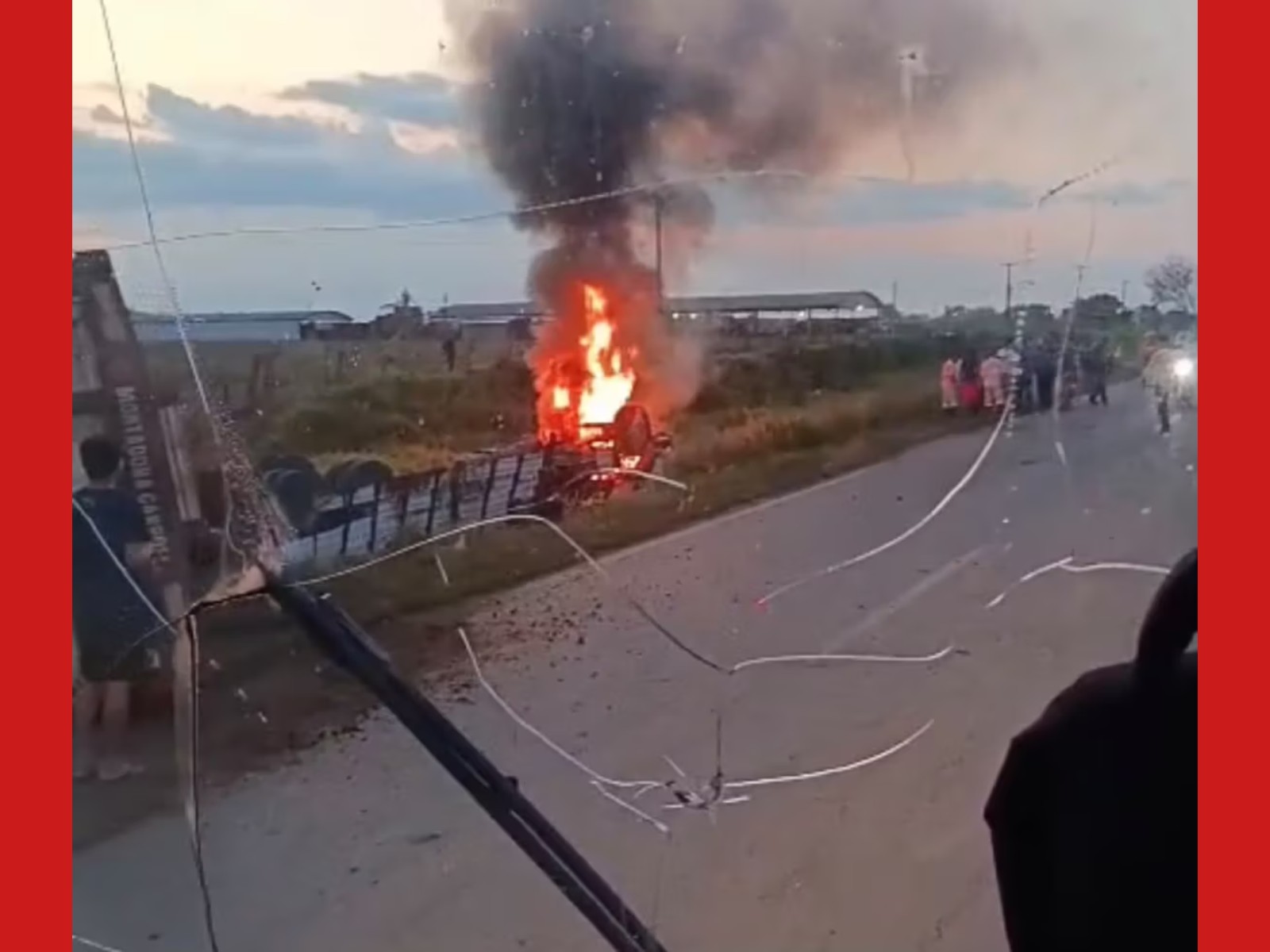 VÍDEO: Carreta com bois perde controle, tomba e incendia no Acre; 12 animais morreram
