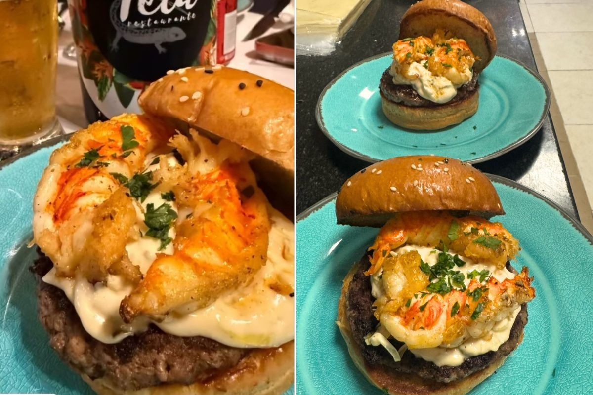 Hambúrguer com lagosta: restaurante no litoral de SP combina carne Angus com cauda na manteiga de ervas
