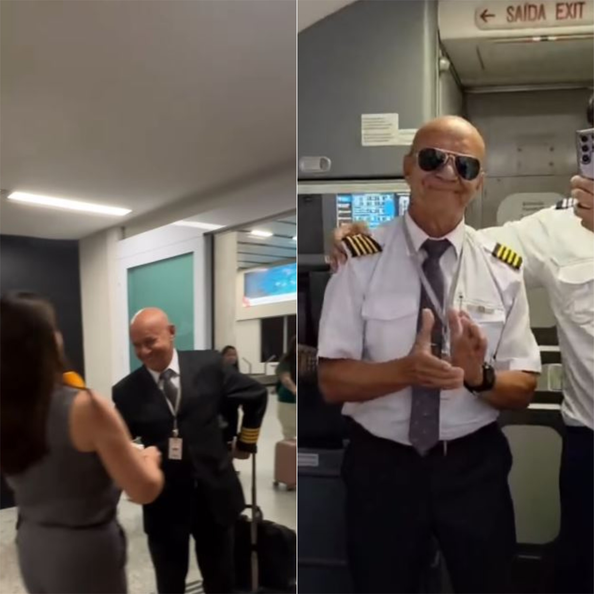 Piloto é homenageado ao fazer último voo comercial após 50 anos de carreira: 'Chave de ouro'