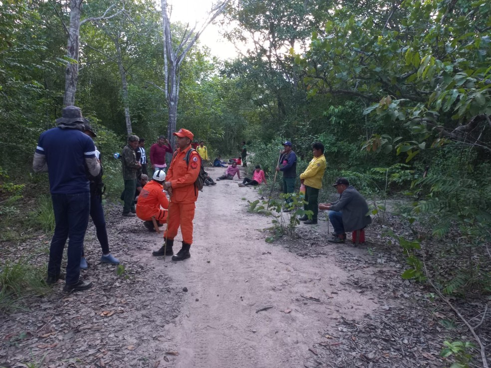 Bombeiros procuram criança que desapareceu na Ilha do Bananal — Foto: Divulgação/Corpo de Bombeiros