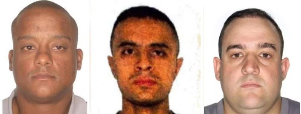 Cabo Denis Martins e soldado Ruan Rodrigues são apontados como os atiradores que mataram Vinicius Gritzbach. Tenente Fernando Silva ajudou eles a fugir em carro, segundo a força-tarefa — Foto: Reprodução