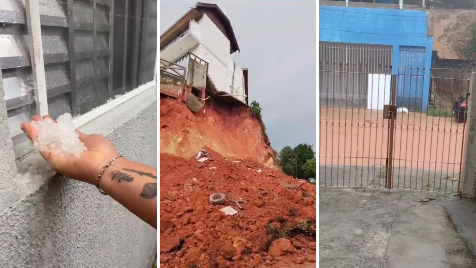 Temporal com chuva de granizo causa alagamentos e deslizamentos no Vale do Paraíba