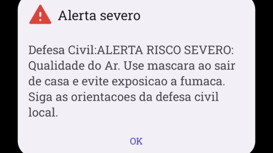 Defesa Civil dispara alerta nos celulares após fumaça encobrir Manaus