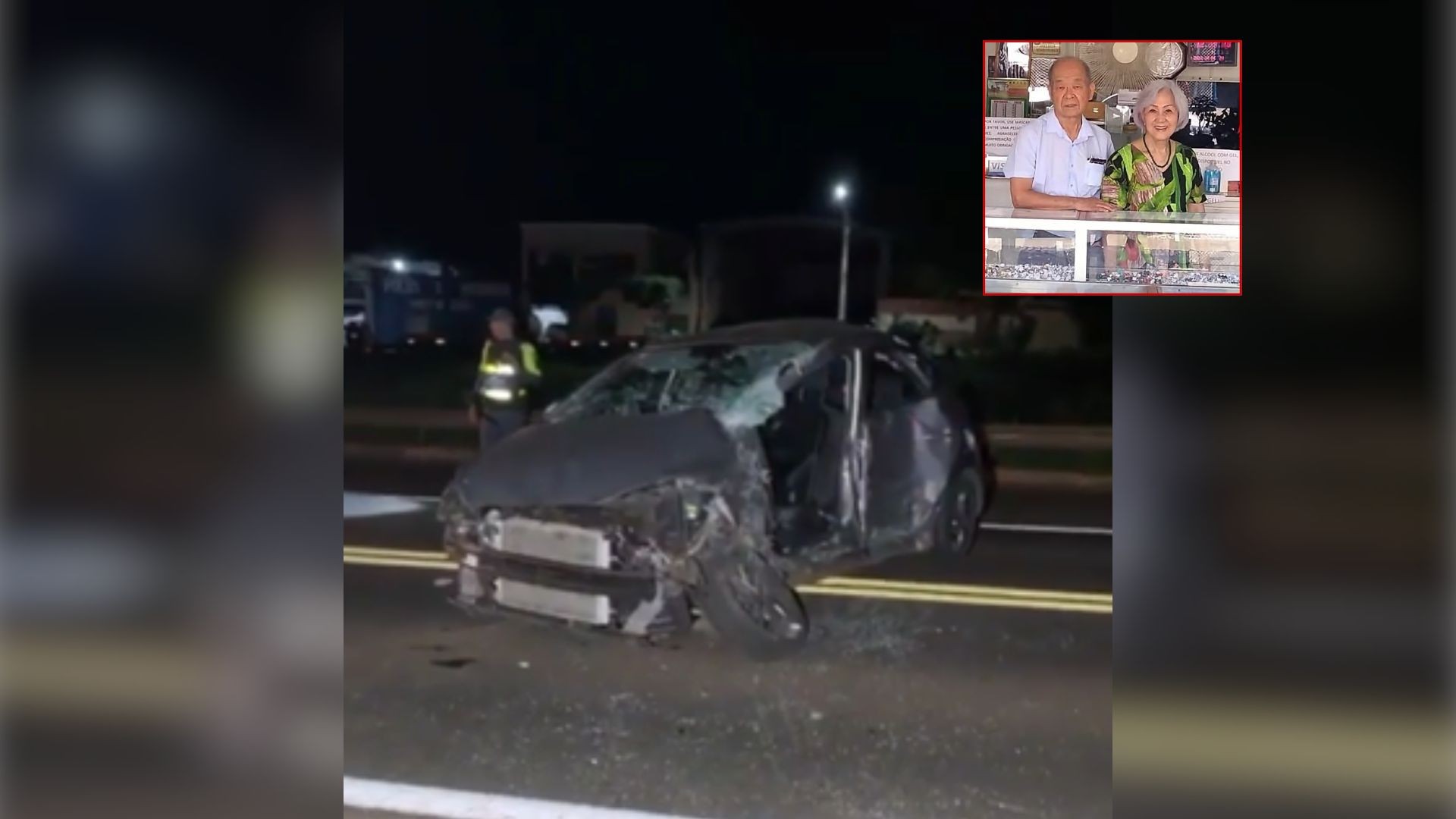 VÍDEO: casal de idosos morre após carro ser atingido por caminhão em rodovia no interior de SP