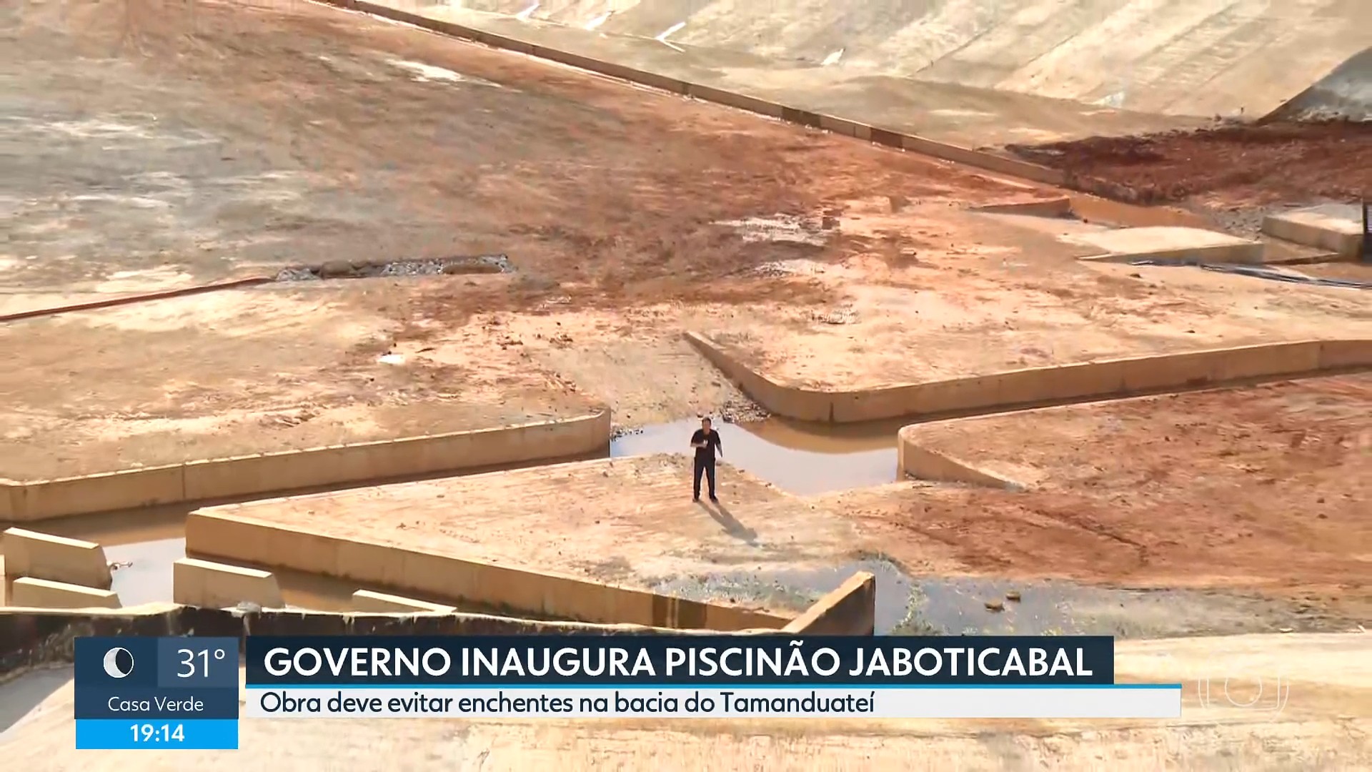 Governo de SP inaugura piscinão Jaboticabal para reduzir enchentes no Ipiranga e no ABC, mas bombas estão operando com gerador