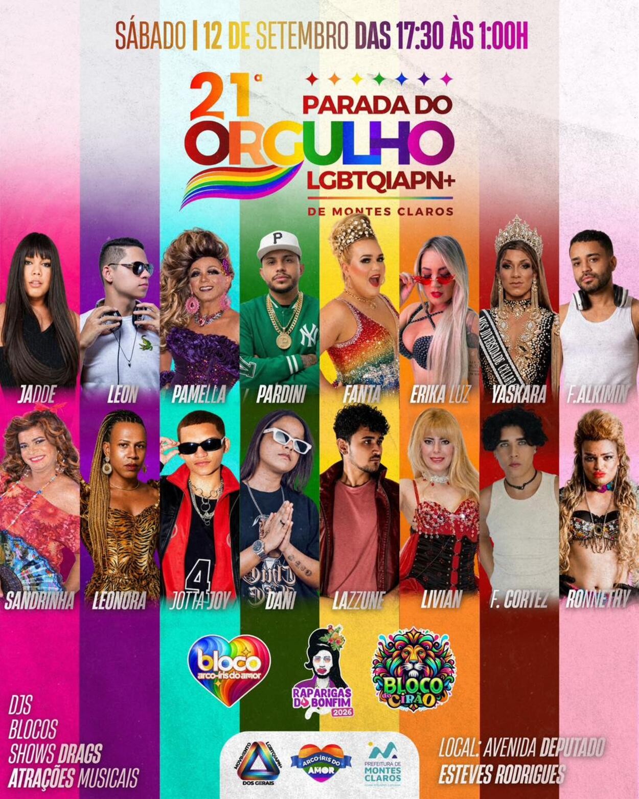 Parada do Orgulho LGBTQIAPN+ é realizada neste sábado em Montes Claros; veja programação