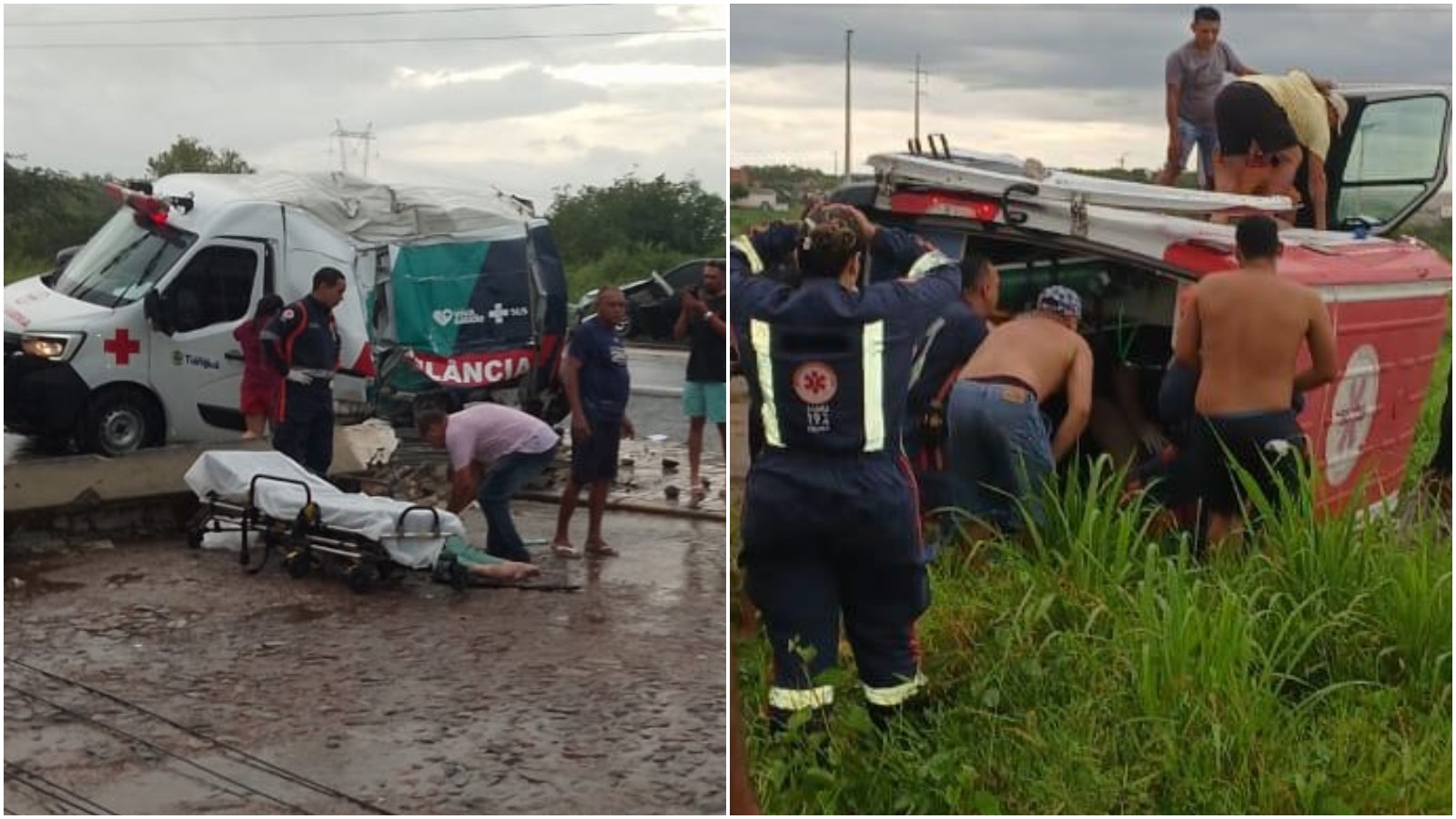 Acidente com ambulância deixa quatro feridos no Ceará, e 2ª ambulância tomba a caminho de socorro