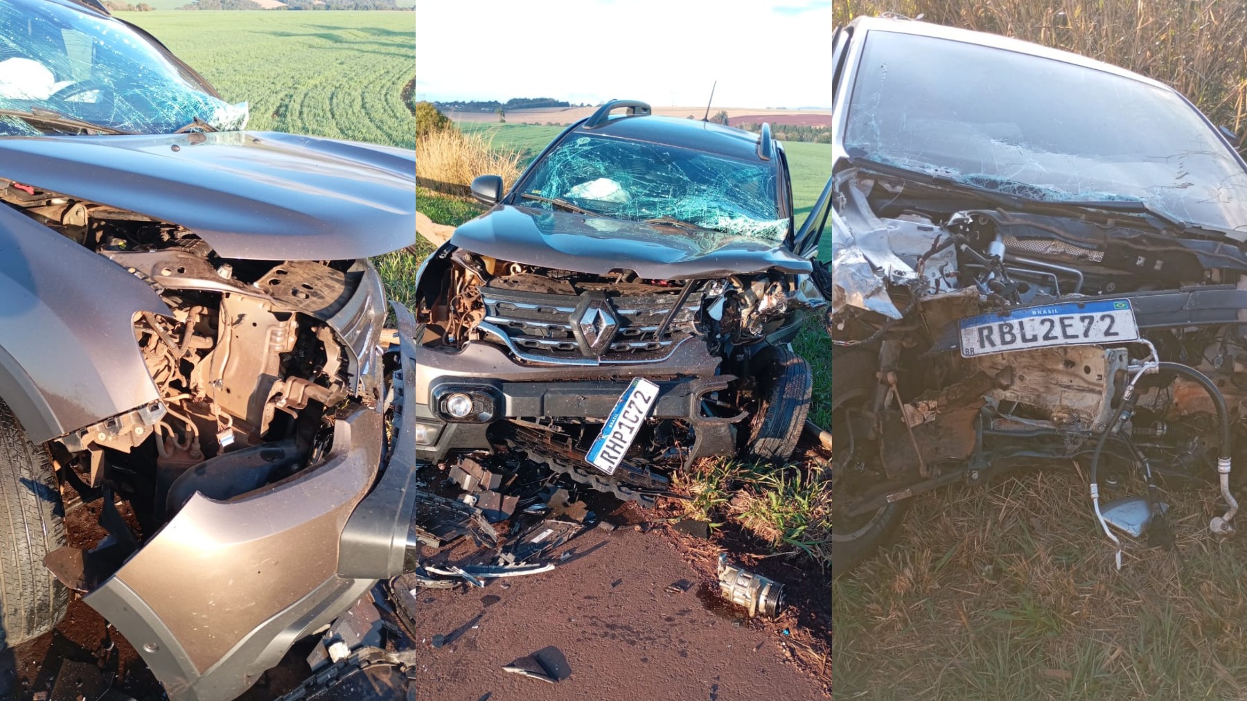 Acidente com caminhão e três carros deixa seis feridos na BR-369 em Corbélia