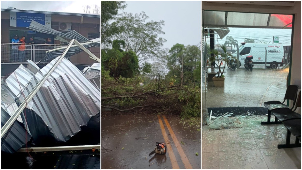 Temporal derruba árvores, poste e danifica UPAs em cidades do interior de SP
