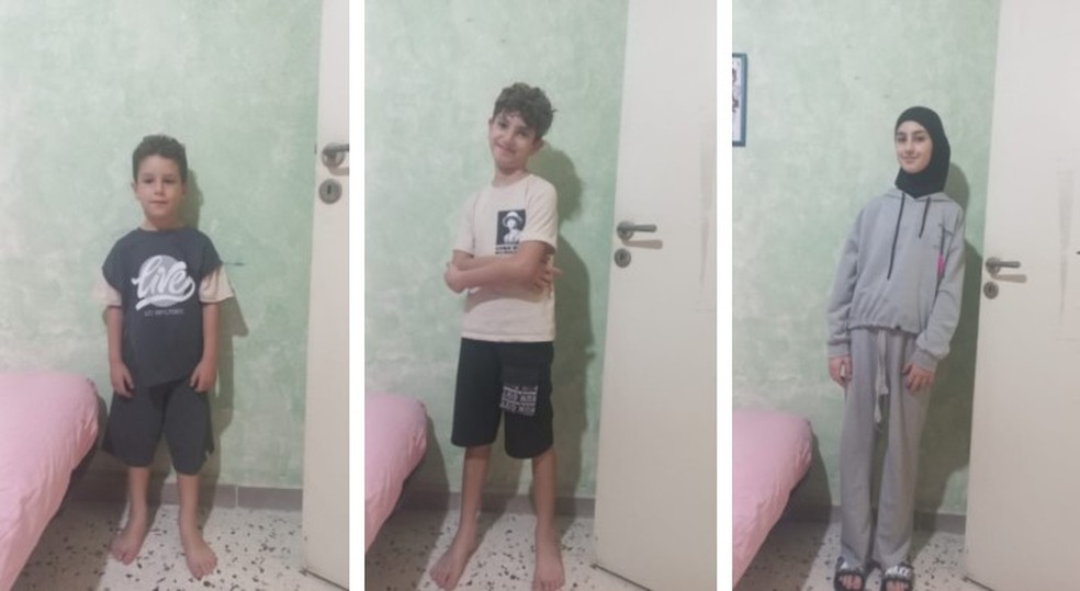 Imagens mostram os rrmãos de Mirna que tentam deixar o Líbano junto com a mãe e ir para o Brasil — Foto: Arquivo pessoal