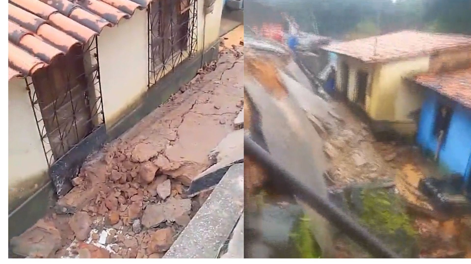 Parte de rua cede após chuva e provoca desmoronamento em área de risco em São Luís