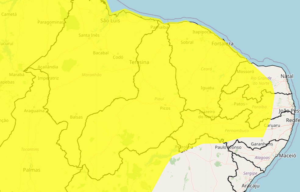 Piauí continua com alerta para chuvas; veja a previsão do tempo no estado — Foto: Reprodução/Inmet