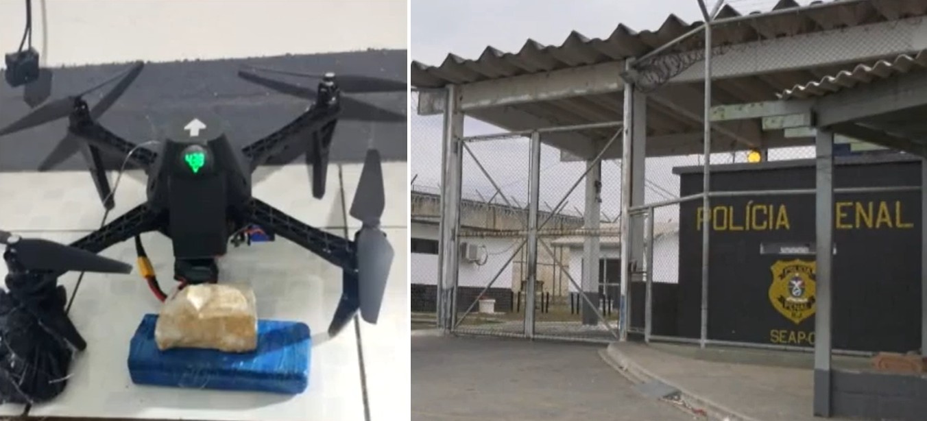 Polícia Penal intercepta drone que tentava entrar em presídio de Campos supostamente com drogas