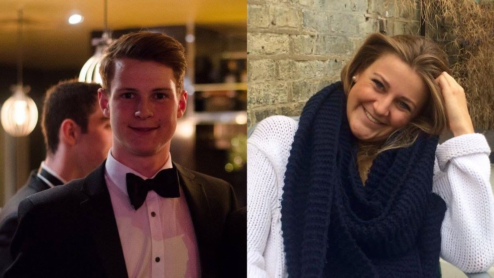 Alexander Cromie e Marie Ebert, casal britânico em lua de mel que morreu em acidente de helicóptero na ilha de Sifnos, na Grécia, em 17 de agosto de 2026. — Foto: Reprodução/redes sociais