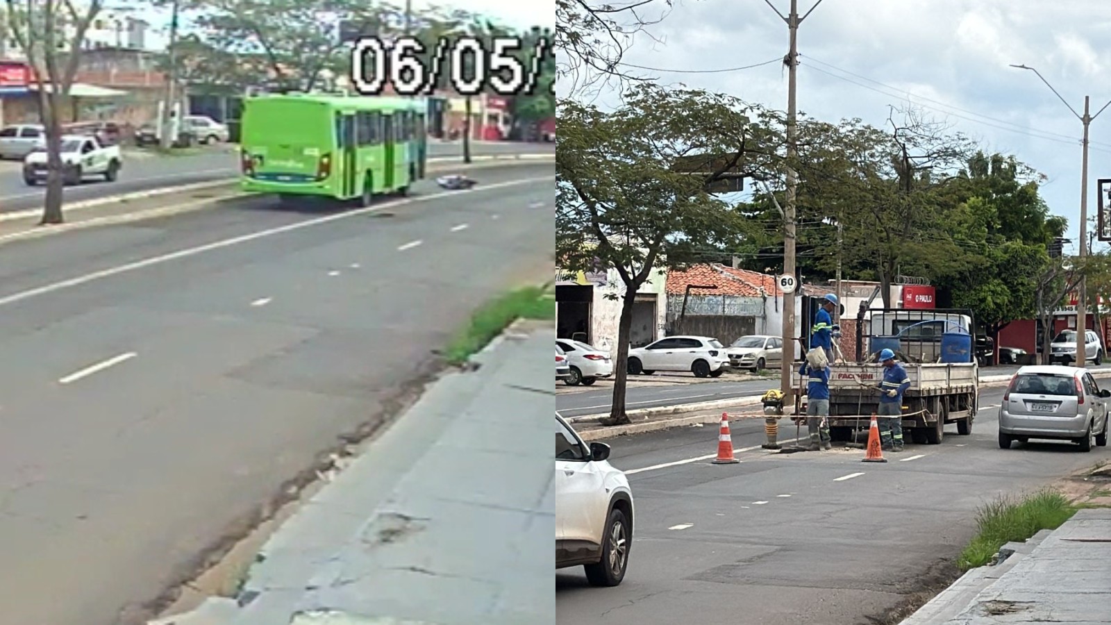 Motociclista cai após passar por em buraco e quase é atropelada por ônibus na Av. Miguel Rosa, em Teresina
