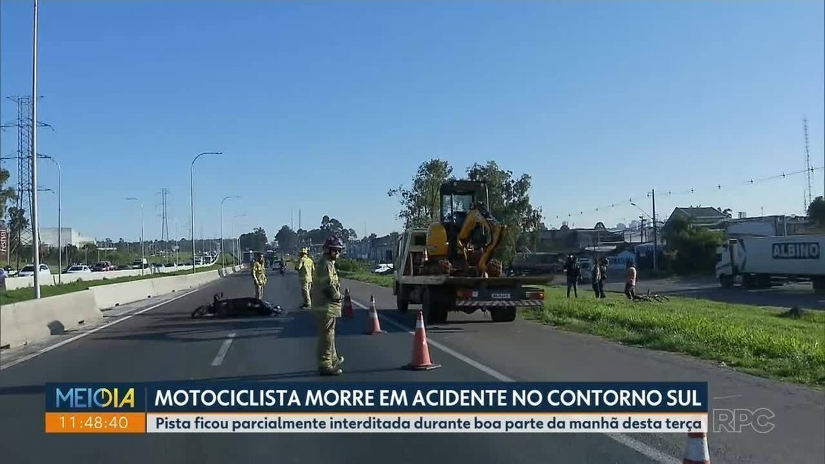 Motociclista morre após bater em caminhão no Contorno Sul, em Curitiba ...