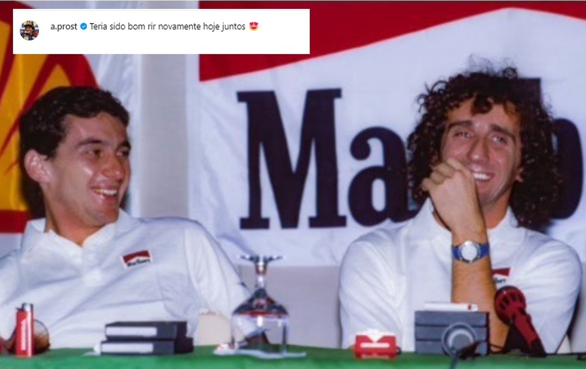Nos 30 anos sem Ayrton Senna, Prost posta homenagem: 'Teria sido bom rir novamente juntos hoje'