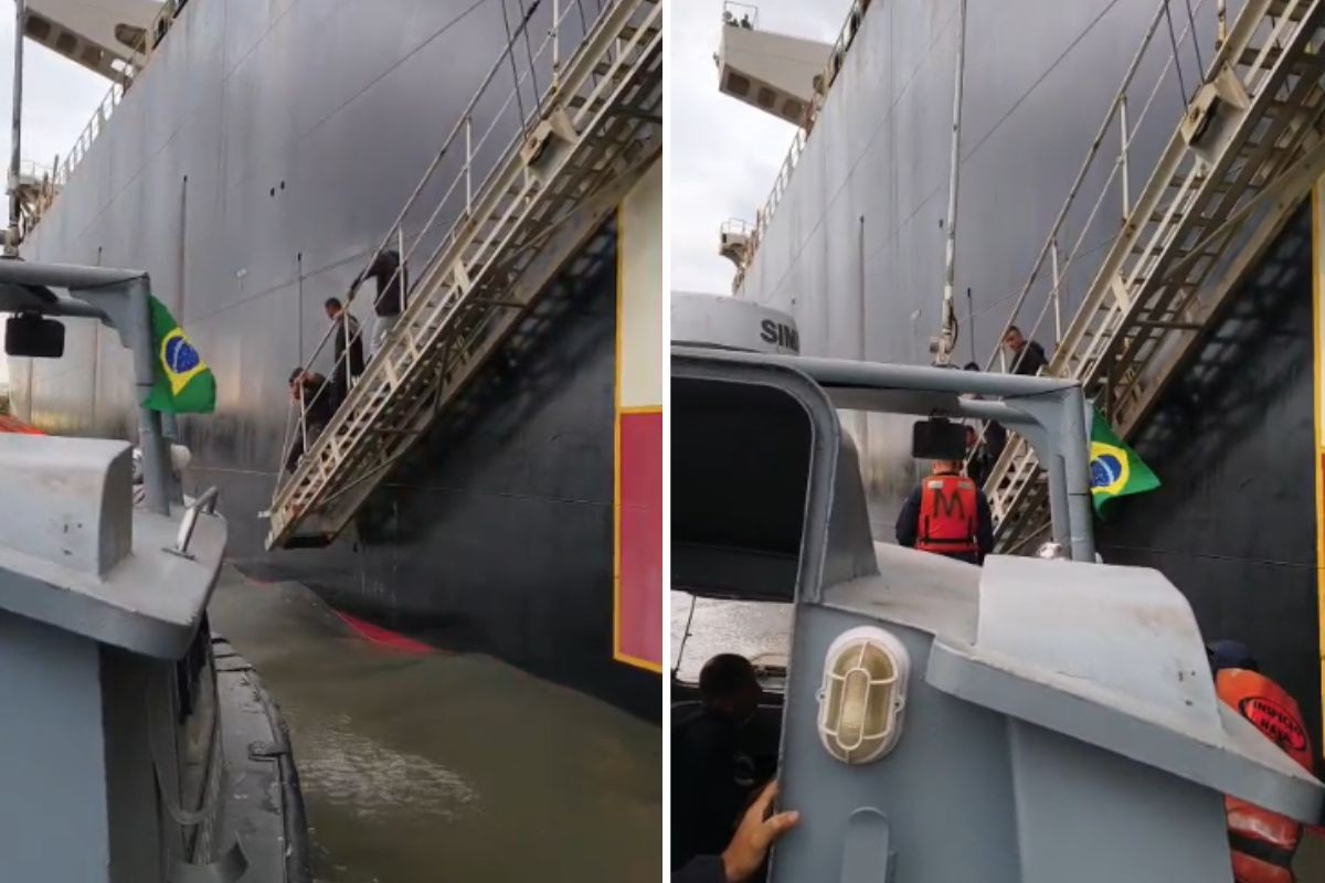 Naufrágio no litoral de SP: Navio mercante resgata 4 tripulantes