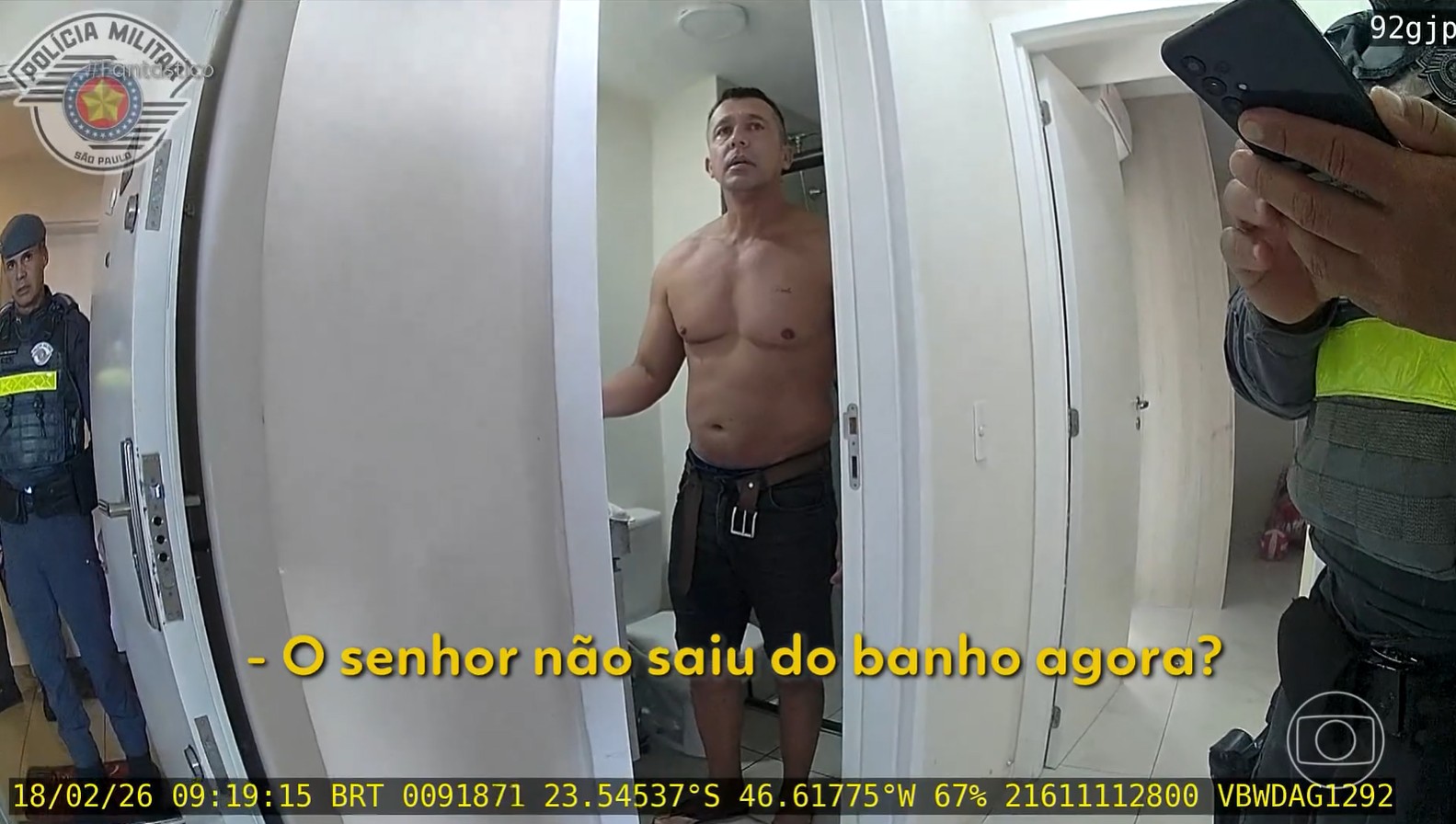Novas imagens das câmeras corporais da PM mostram as reações do tenente-coronel Geraldo Neto após crime