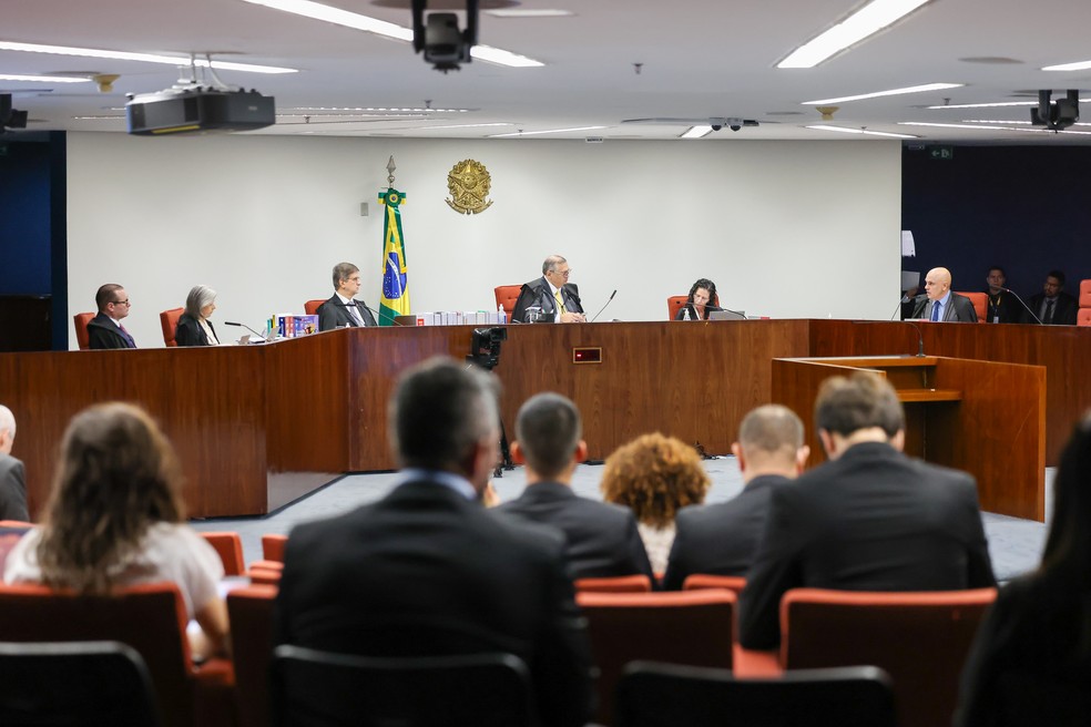 Julgamento do núcleo 3 na Primeira Turma do STF. — Foto: Gustavo Moreno/STF