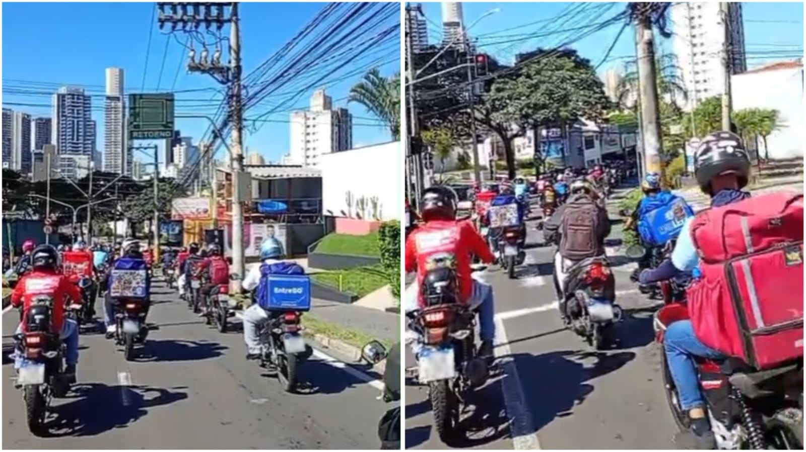 Entregadores de aplicativos paralisam atividades e protestam em Sorocaba