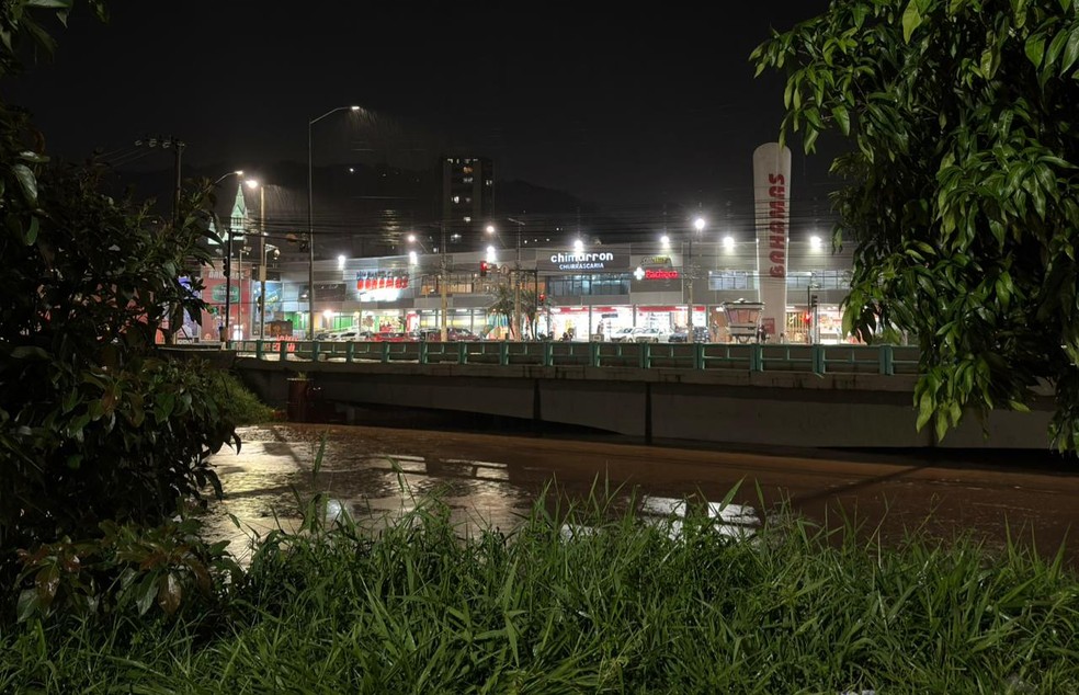 Nível do Rio Paraibuna aumentou quase 1,4 metro em apenas uma hora — Foto: Carol Delgado/g1