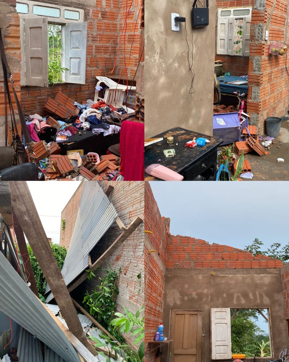 VÍDEO: Telhado da casa de professora é levado durante temporal no Acre: 'todas as minhas coisas molharam'