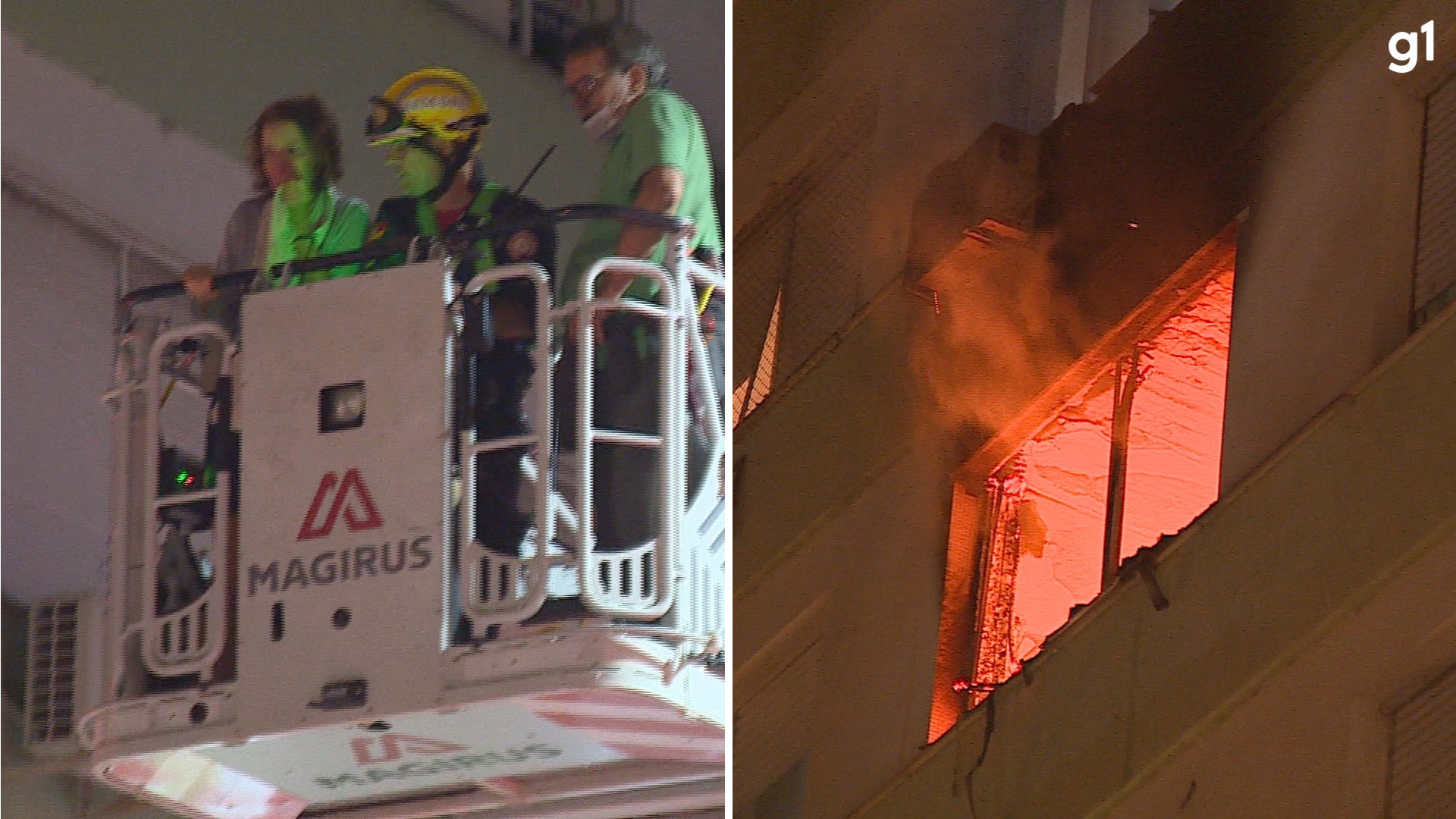 VÍDEO: incêndio atinge prédio e moradores são resgatados com guindaste em Porto Alegre