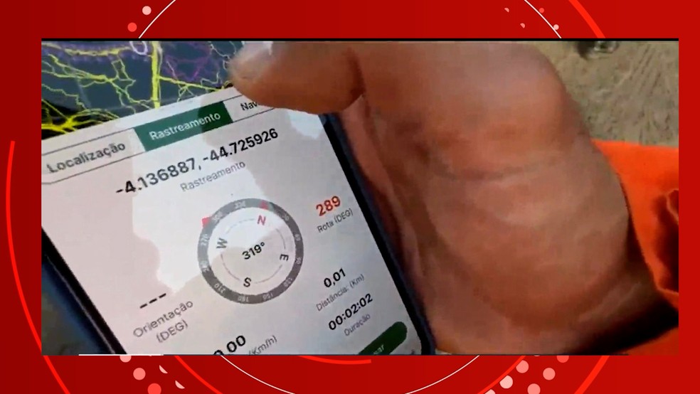 Um aplicativo de geolocalização é usado para mapear as rotas percorridas pelas equipes e localizar agentes ou voluntários caso alguém se afaste do grupo. — Foto: Reprodução/TV Mirante