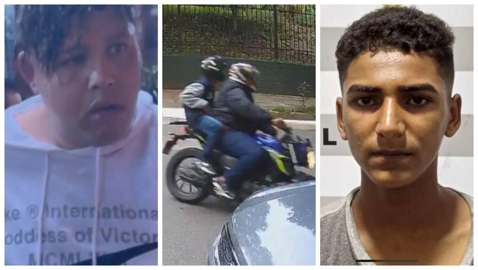 Jeferson de Souza Jesus e Erick Benedito Verissimo são apontados pela Polícia de serem os assassinos do ciclista Vitor Medrado em SP. — Foto: Montagem/g1/Reprodução/TV Globo