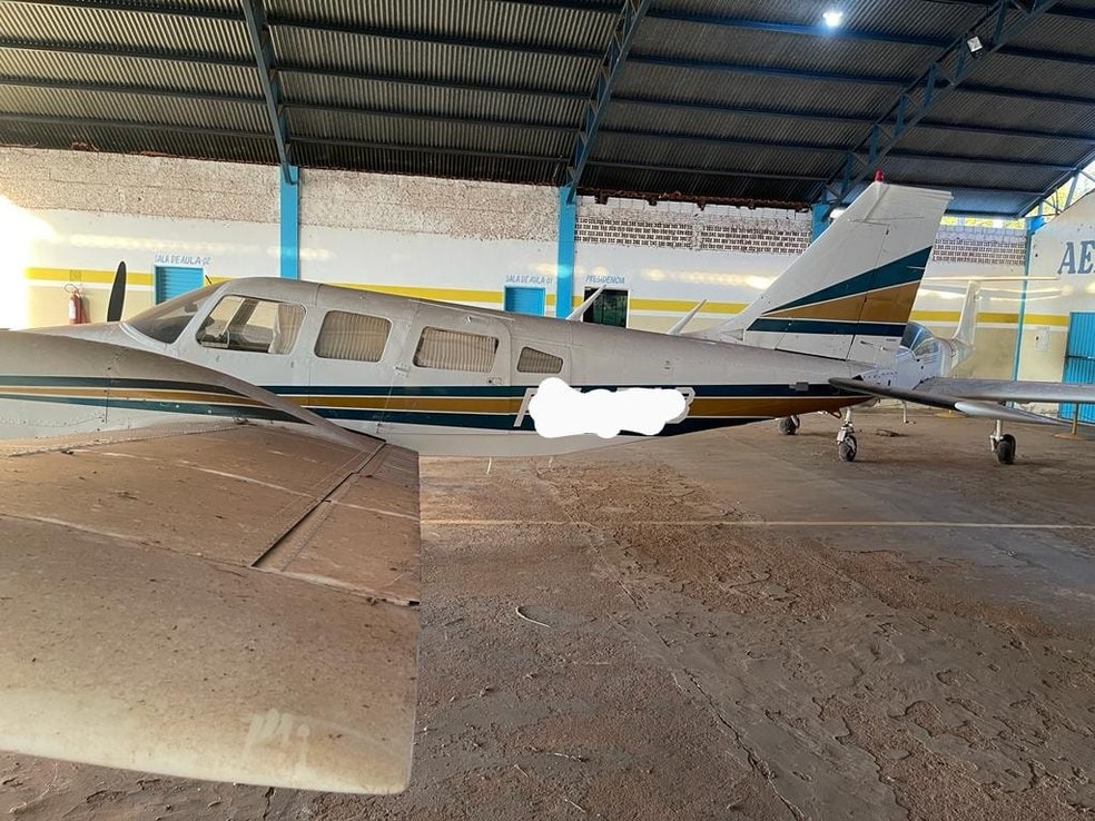 Avião alvo da operação Rota Caipira — Foto: Polícia Federal/Divulgação