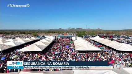 Delegacia móvel é instalada em Natividade para reforçar segurança durante romaria