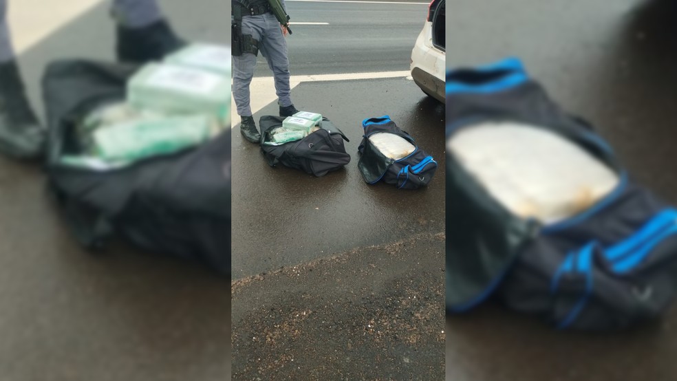 4 de 4
Homem &eacute; preso por tr&aacute;fico de drogas durante uma opera&ccedil;&atilde;o do policiamento rodovi&aacute;rio, em Mar&iacute;lia (SP), na manh&atilde; de quinta-feira (1&ordm;) &mdash; Foto: Pol&iacute;cia Militar Rodovi&aacute;ria