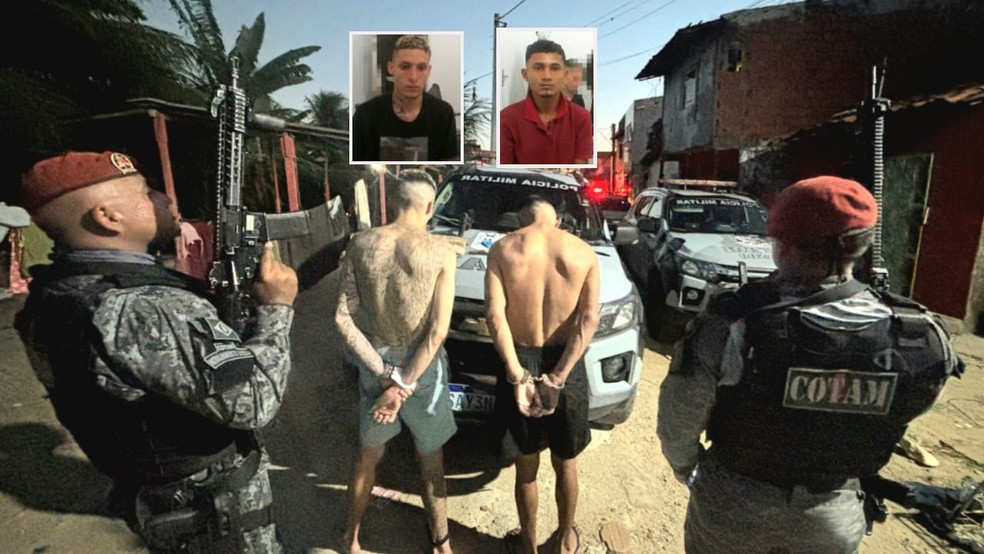 Pedro Guilherme Bandeira Lourenço, o "Lourim", de 20 anos (à esquerda) e Francisco Robert Teixeira de Mesquita, o "Itapagé", de 20 anos, foram presos pelo assassinato do advogado Silvio Vieira. — Foto: Reprodução