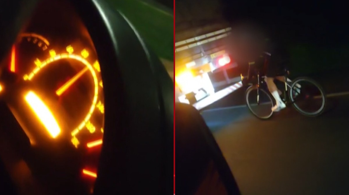 VÍDEO: ciclista é flagrado a 100 km/h 'pegando vácuo' de caminhão em rodovia do Paraná